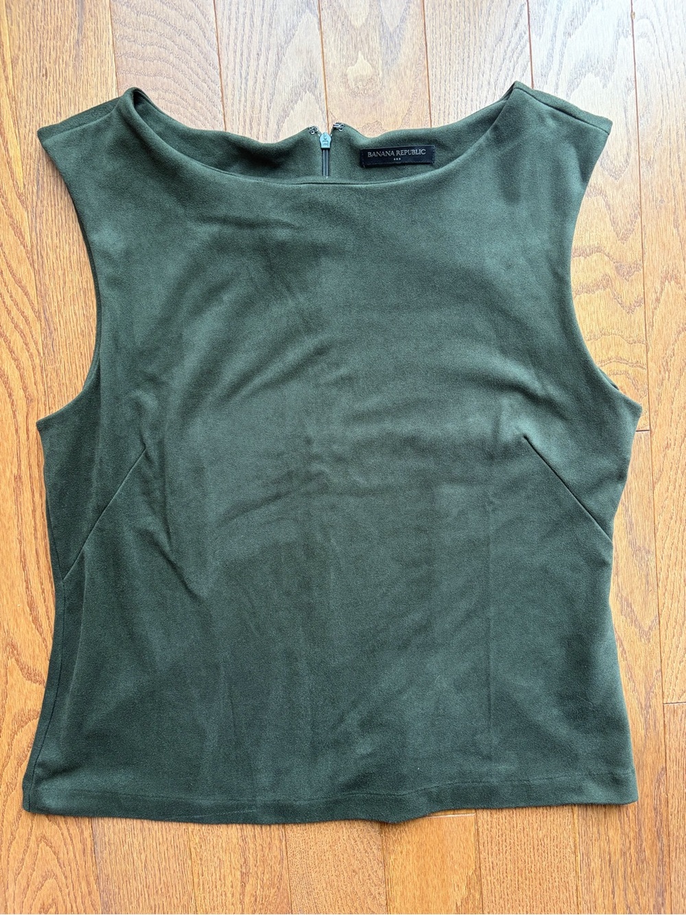 Banana republic dark green suede like sleeveless top